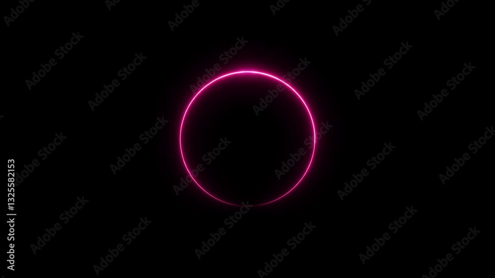 neon light trail circle red color animation on black background. Endless circular looping pattern Slow turn. Shiny disc. Abstract footage video. Black background neon light trail circle red color animation on black background. Endless circular looping pattern Slow turn. Shiny disc. Abstract footage video. Black background