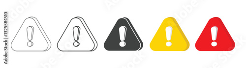 triangle exclamation marks set
