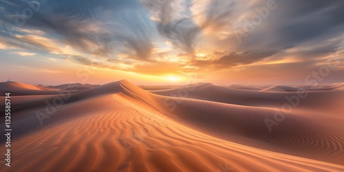 Golden Desert Sunset: A Breathtaking Landscape