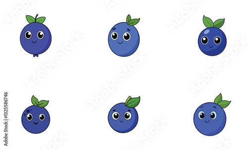 Cute bilberry cartoon vector