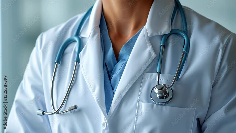 Medical Professional Wearing Stethoscope and Lab Coat Medical Professional Wearing Stethoscope and Lab Coat