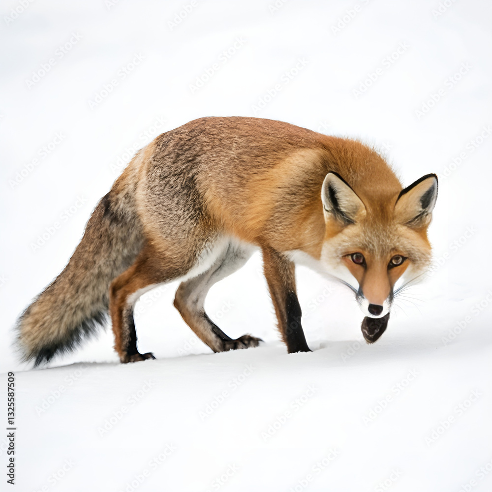 Fototapeta premium red fox isolated on white background