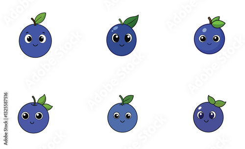 Cute bilberry cartoon vector