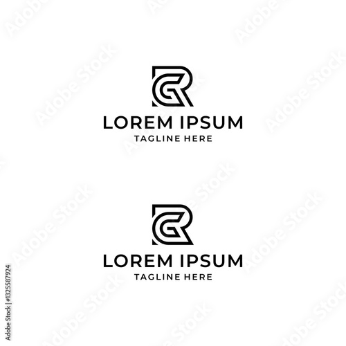 r g rg gr initial logo design vector graphic idea creative