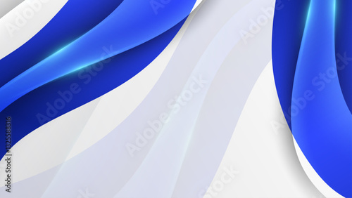 simple blue and white abstract geometric background with shapes vector illustration
