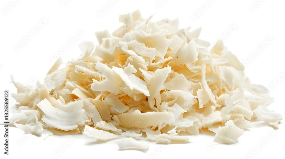 Coconut curls shavings isolated on white Coconut curls shavings isolated on white