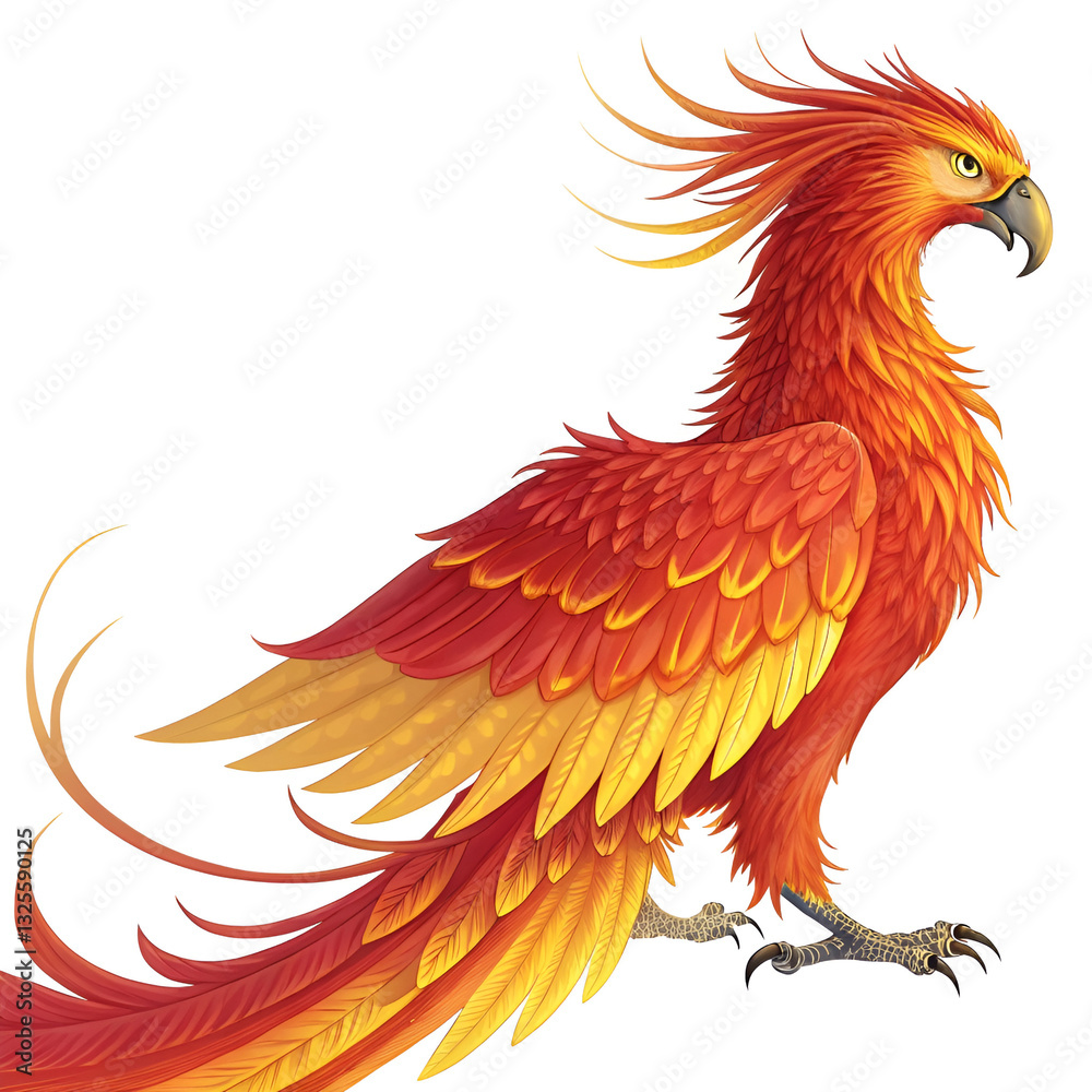 Obraz premium vector illustration of an orange bird