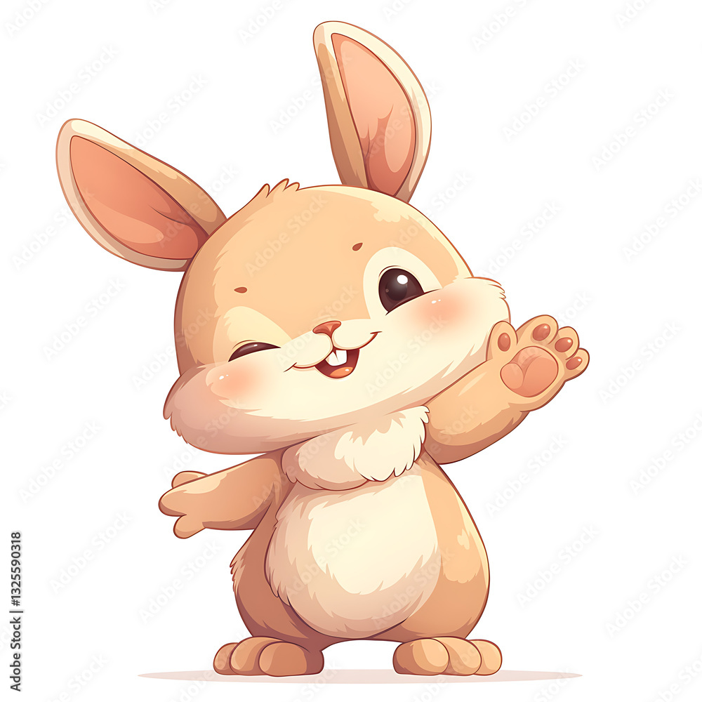 Obraz premium Adorable and Playful Rabbit Engaged in Various Activities, Minimalist and Logo-Style Designs illustrator.
