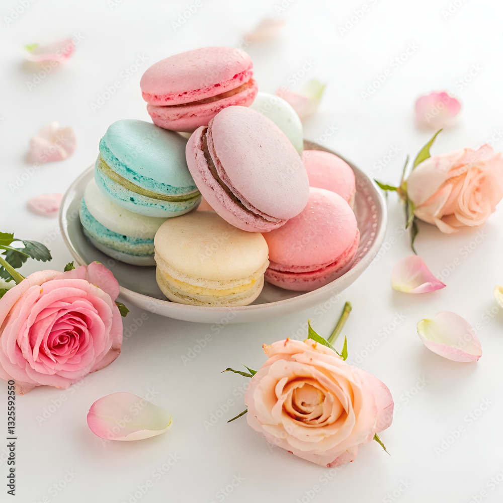 colorful macaroons on a wooden table colorful macaroons on a wooden table