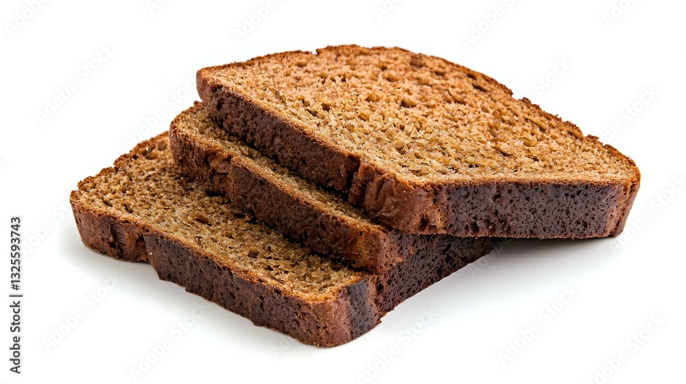 Rye bread slice isolated on white background Rye bread slice isolated on white background