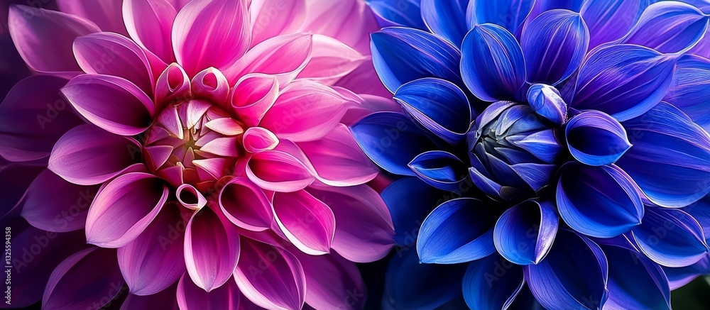 Obraz premium Stunning close-up of vibrant purple and blue flowers 