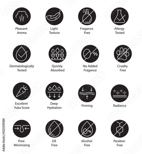 cosmetic skin icons set