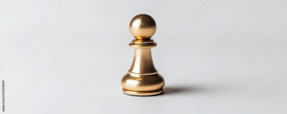 A shiny gold chess pawn stands alone against a light background, showcasing its polished surface and elegant design. A shiny gold chess pawn stands alone against a light background, showcasing its polished surface and elegant design.