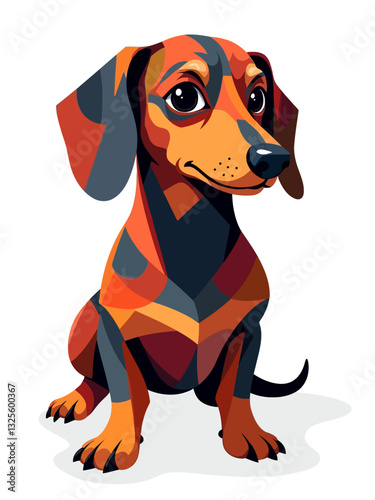 Shown dog in a Cubist style, breaking down its unique shape into geometric forms