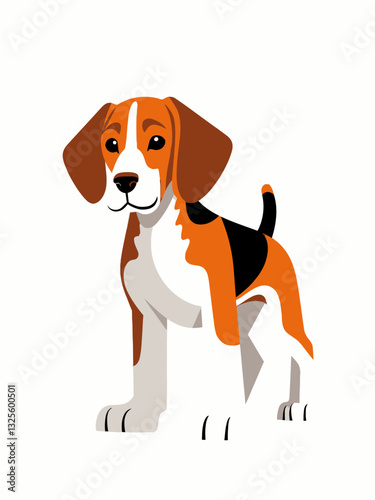 Shown dog in a Cubist style, breaking down its unique shape into geometric forms