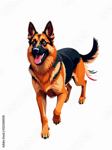 Shown dog in a Cubist style, breaking down its unique shape into geometric forms