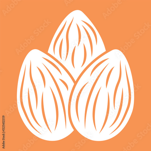 almond sign symbol vector flat icon