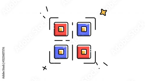 Animated qr code filled line icon on transparent background, ecommerce animation, 4k video motion graphic with alpha channel, use for web design, mobile apps, ui design