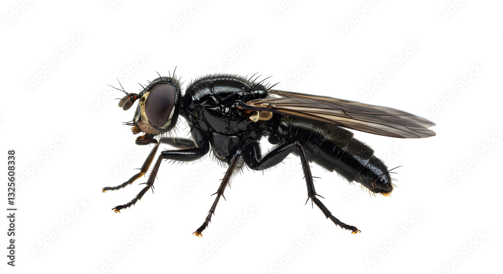 Detailed Close-Up of a Fly on Transparent Background - Insect Anatomy for Educational and Scientific Use Detailed Close-Up of a Fly on Transparent Background - Insect Anatomy for Educational and Scientific Use