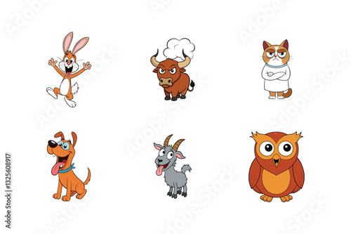 Funny Expressive Animal Faces – Cartoon Mascot Vector Pack