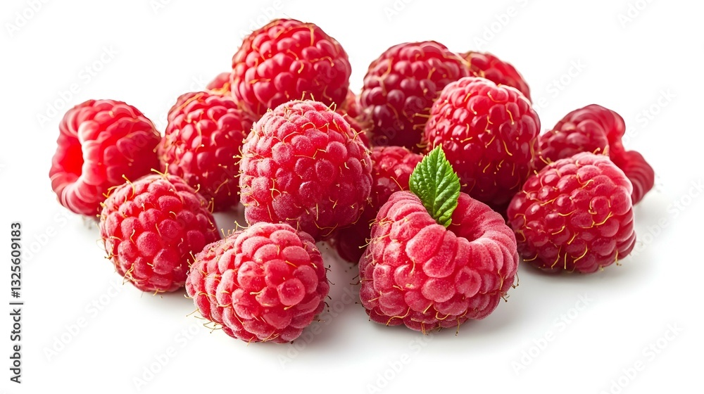 ripe raspberries isolated on white background ripe raspberries isolated on white background