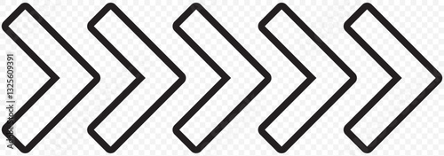 Arrow chevron symbol .Arrows symbols set. Blend effect. Vector isolated on Transparent background. EPS 10.