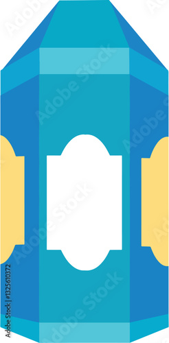 Geometric Blue Lantern Illustration