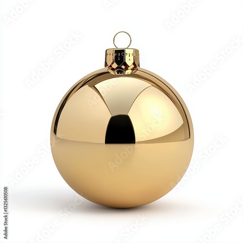 A shimmering gold christmas ball reflecting light and sparkling with festive cheer for the holiday season