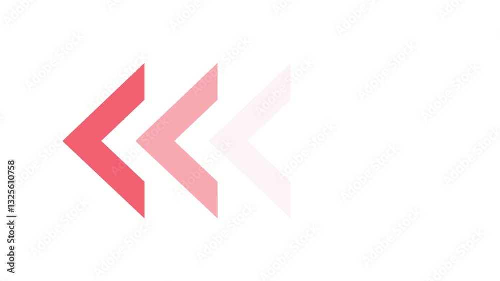 Red Arrow moving right on white background. Right directional arrows animation Red Arrow moving right on white background. Right directional arrows animation