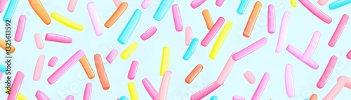 Funky handdrawn sprinkles in neon pastels, seamless vector background with a quirky vibe