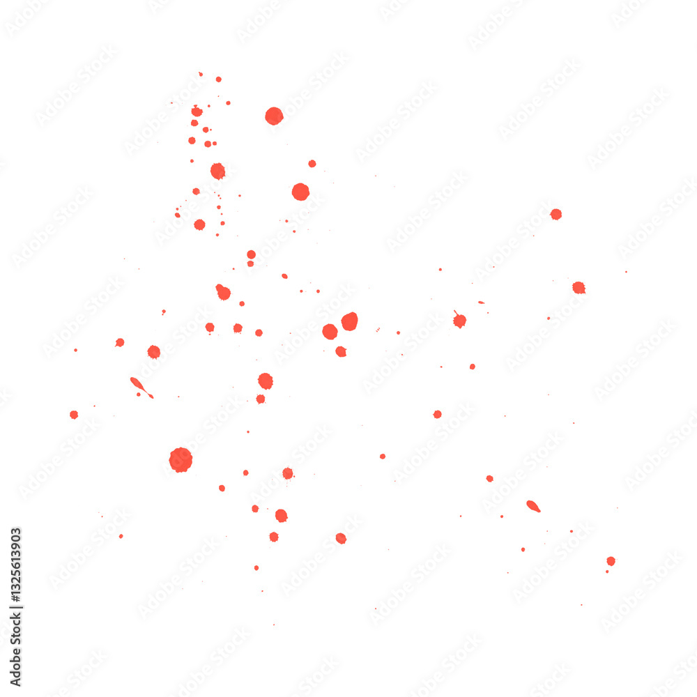 Paint splash isolated on white. Blood splatters. Red blots of watercolor Realistic bloody splatters for Halloween Drop of blood concept. blood splat isolated on png background. Paint splash isolated on white. Blood splatters. Red blots of watercolor Realistic bloody splatters for Halloween Drop of blood concept. blood splat isolated on png background.