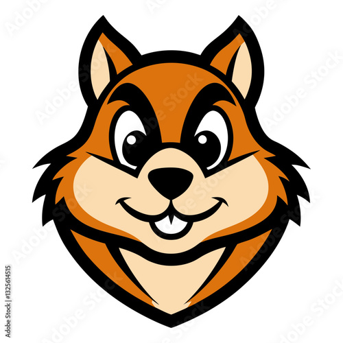 Chipmunk head mascot logo design vector