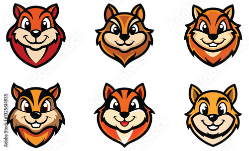 Chipmunk head mascot logo design vector