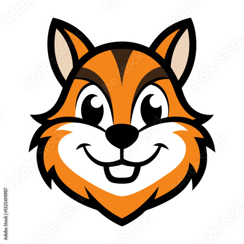 Chipmunk head mascot logo design vector