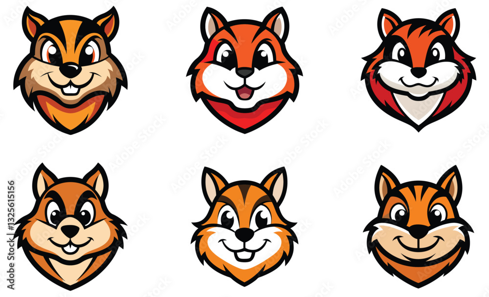 Obraz premium Chipmunk head mascot logo design vector