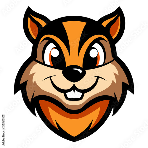 Chipmunk head mascot logo design vector