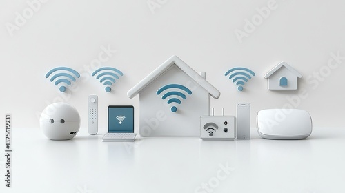 Enhancing digital connectivity home wifi network system and modem router setup for optimal signal coverage photo