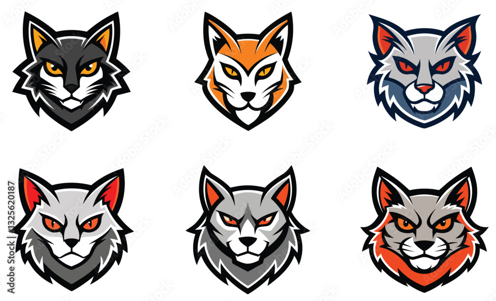 Obraz premium Cat head mascot logo design vector