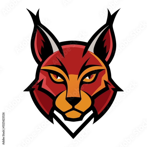 Caracal head mascot logo design vector