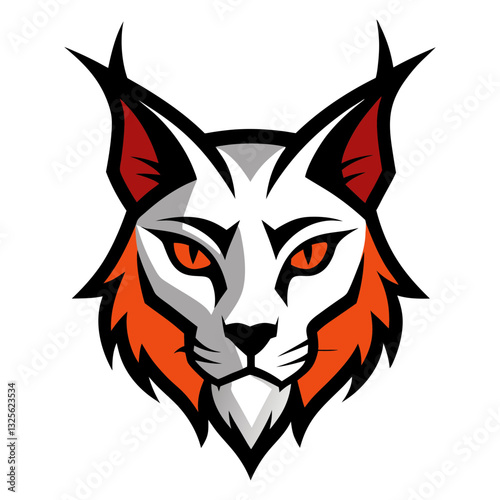 Caracal head mascot logo design vector