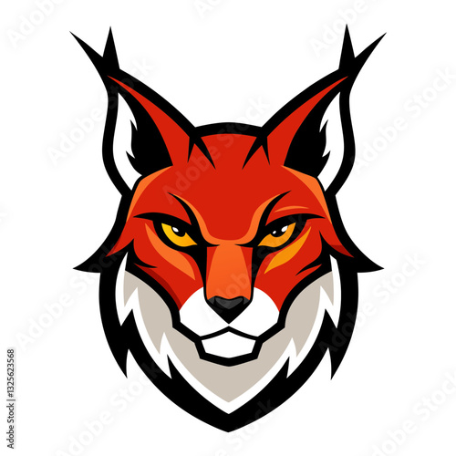 Caracal head mascot logo design vector
