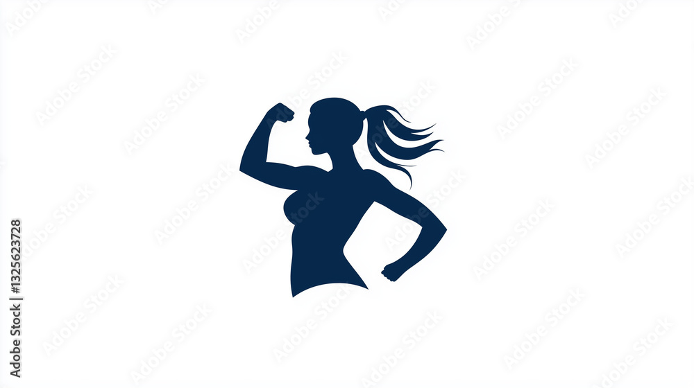 Silhouette of Strength: A bold silhouette of a woman flexing her bicep against a clear backdrop, embodying empowerment and vitality. Silhouette of Strength: A bold silhouette of a woman flexing her bicep against a clear backdrop, embodying empowerment and vitality.