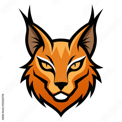 Caracal head mascot logo design vector