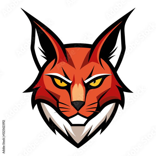 Caracal head mascot logo design vector
