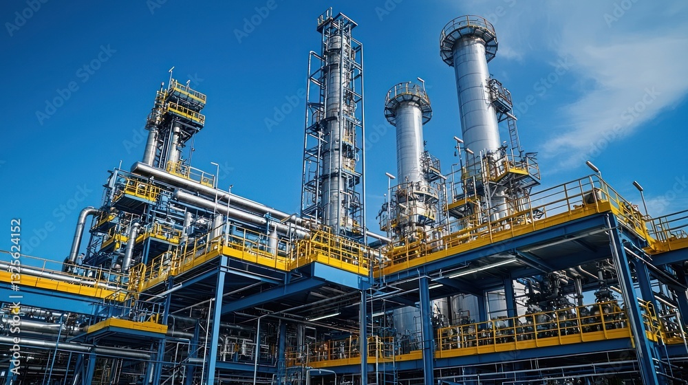 Complex Industrial Facility Structures Under a Clear Blue Sky Complex Industrial Facility Structures Under a Clear Blue Sky