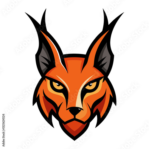 Caracal head mascot logo design vector