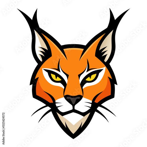 Caracal head mascot logo design vector