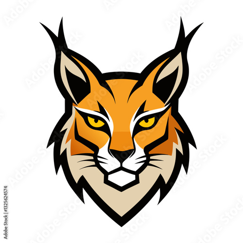 Caracal head mascot logo design vector