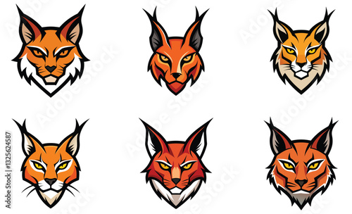 Caracal head mascot logo design vector