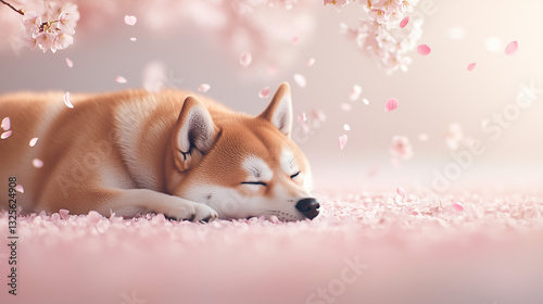 Shiba Inu's Serene Spring N...
